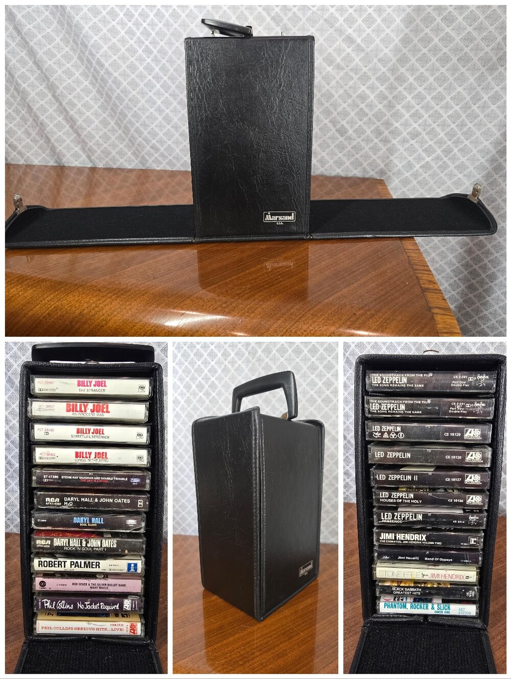 Vintage Cassette Tape Collection in Black Case - Mixed Artists